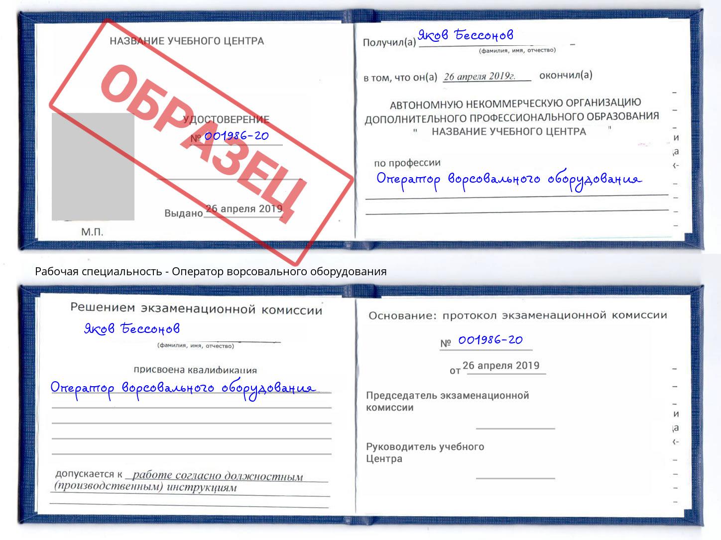 Оператор ворсовального оборудования Ростов
